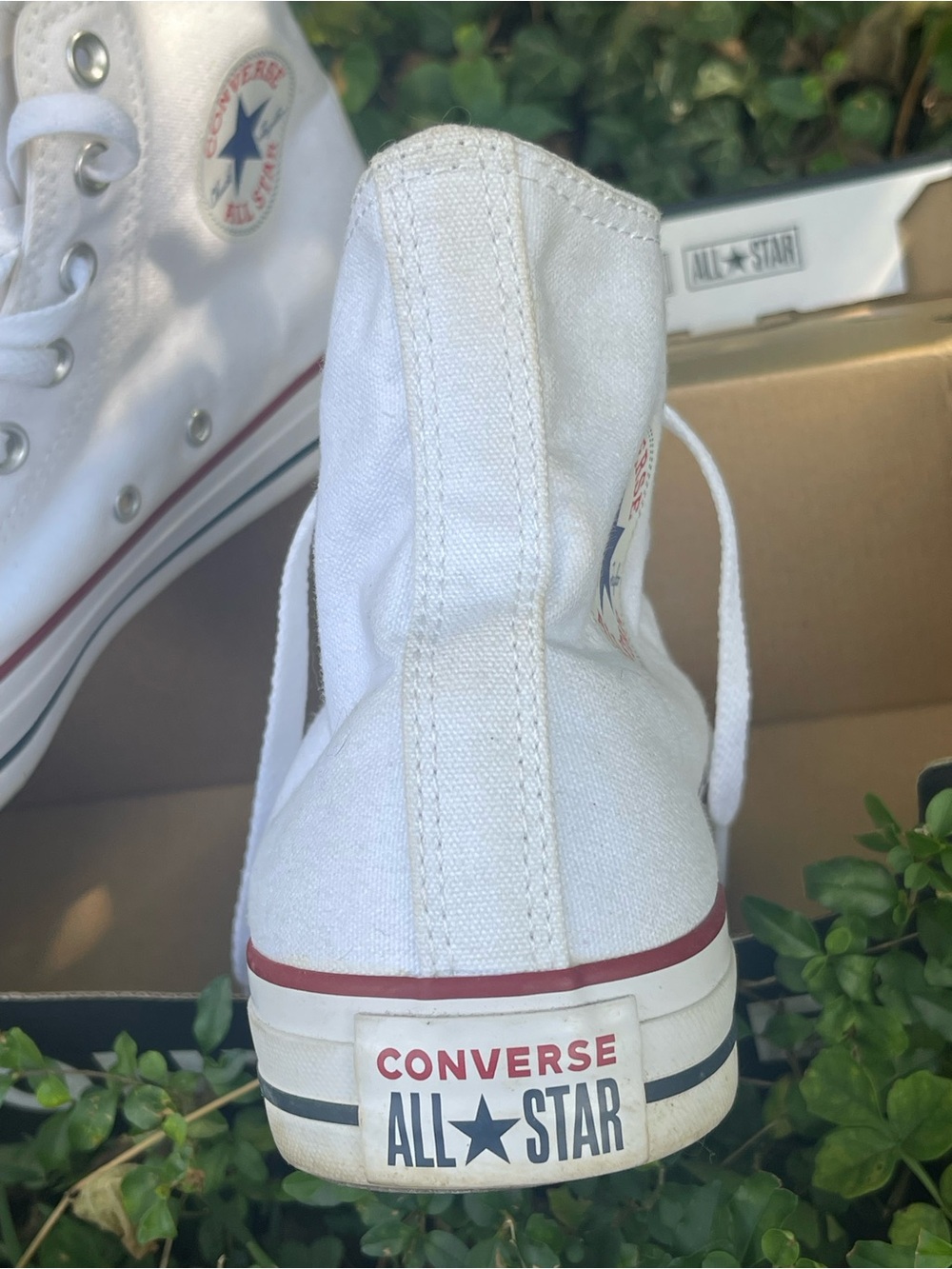 Converse All Star High Top White Unisex M-8 W-10 Optical Sneaker M7650 - Picture 4 of 9